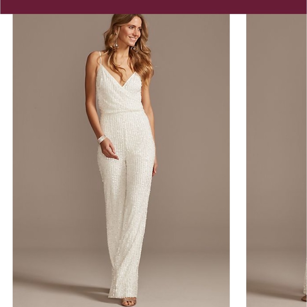 White sequin jumpsuit